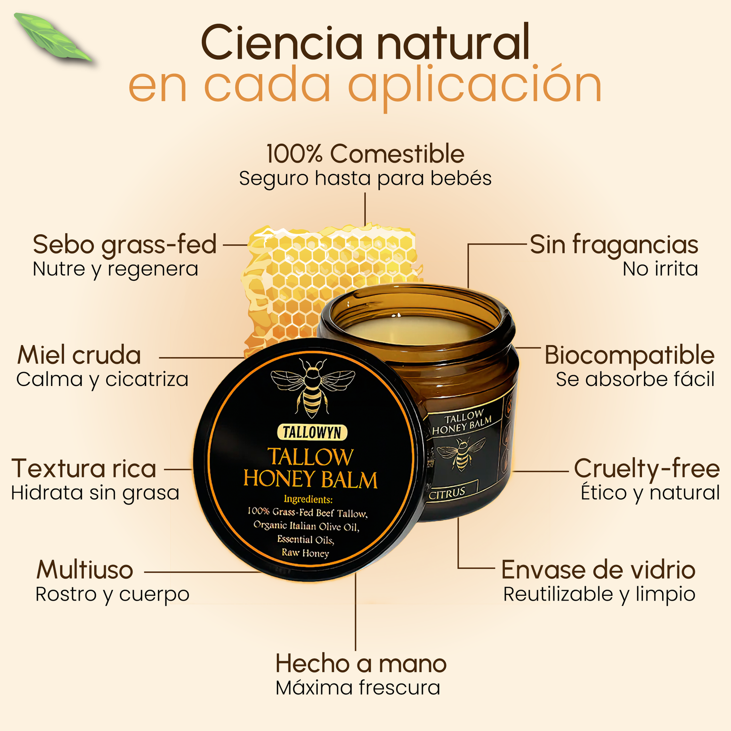 Tallow Honey Balm™ Balsamo Reparación Dérmica
