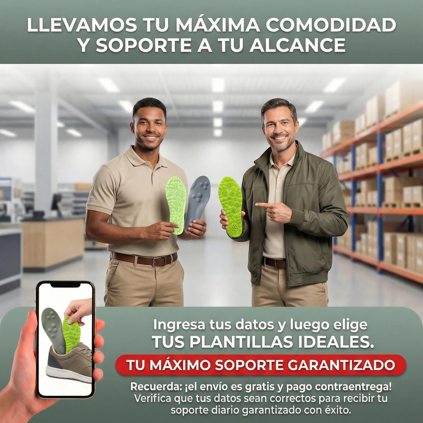 Plantillas con Memory Foam - Para Largas Jornadas Laborales