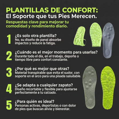Plantillas con Memory Foam - Para Largas Jornadas Laborales