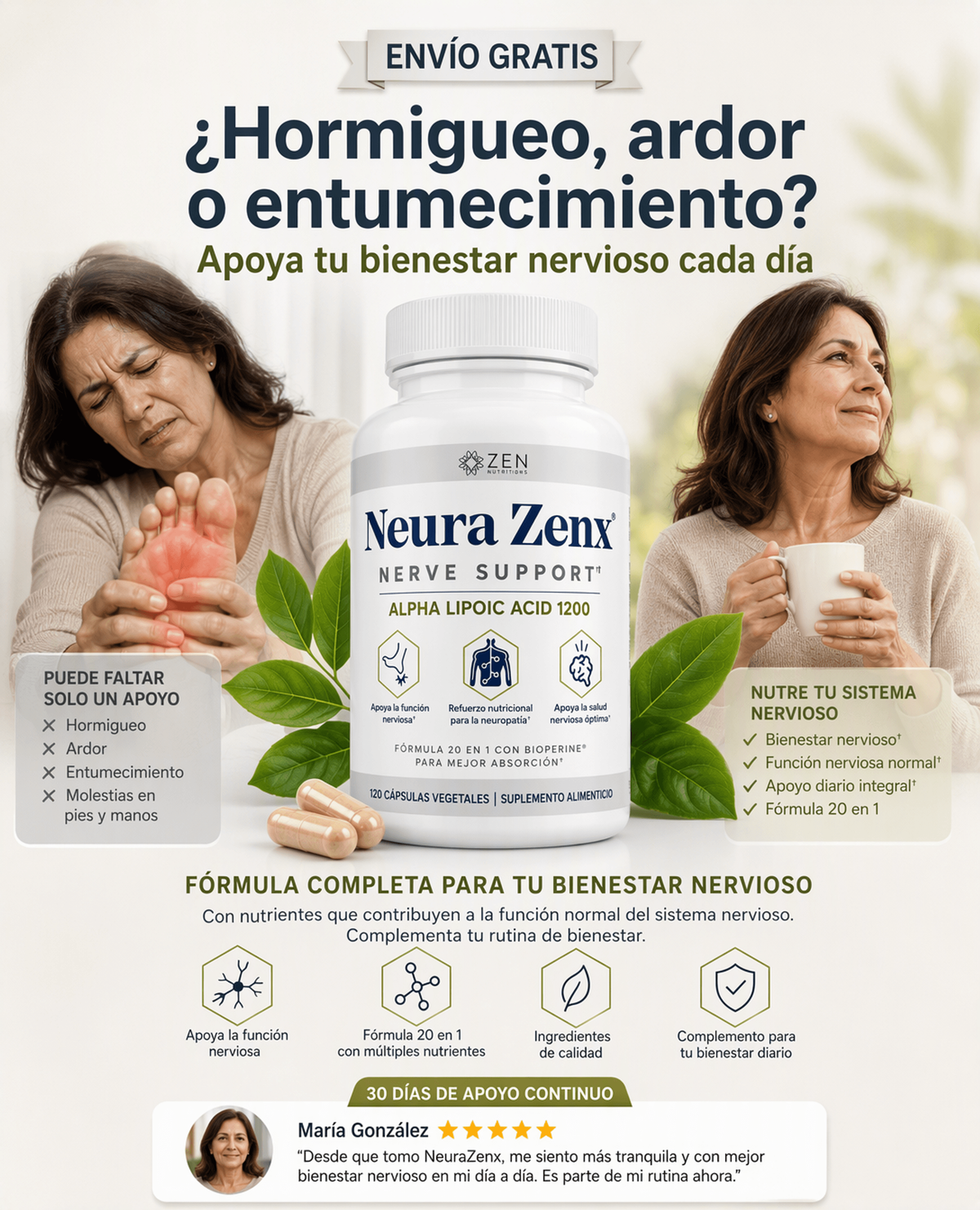 Neura Zenx | Suplemento para Neuropatía 20 en 1