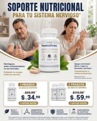 Neura Zenx | Suplemento para Neuropatía 20 en 1