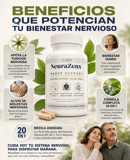 Neura Zenx | Suplemento para Neuropatía 20 en 1